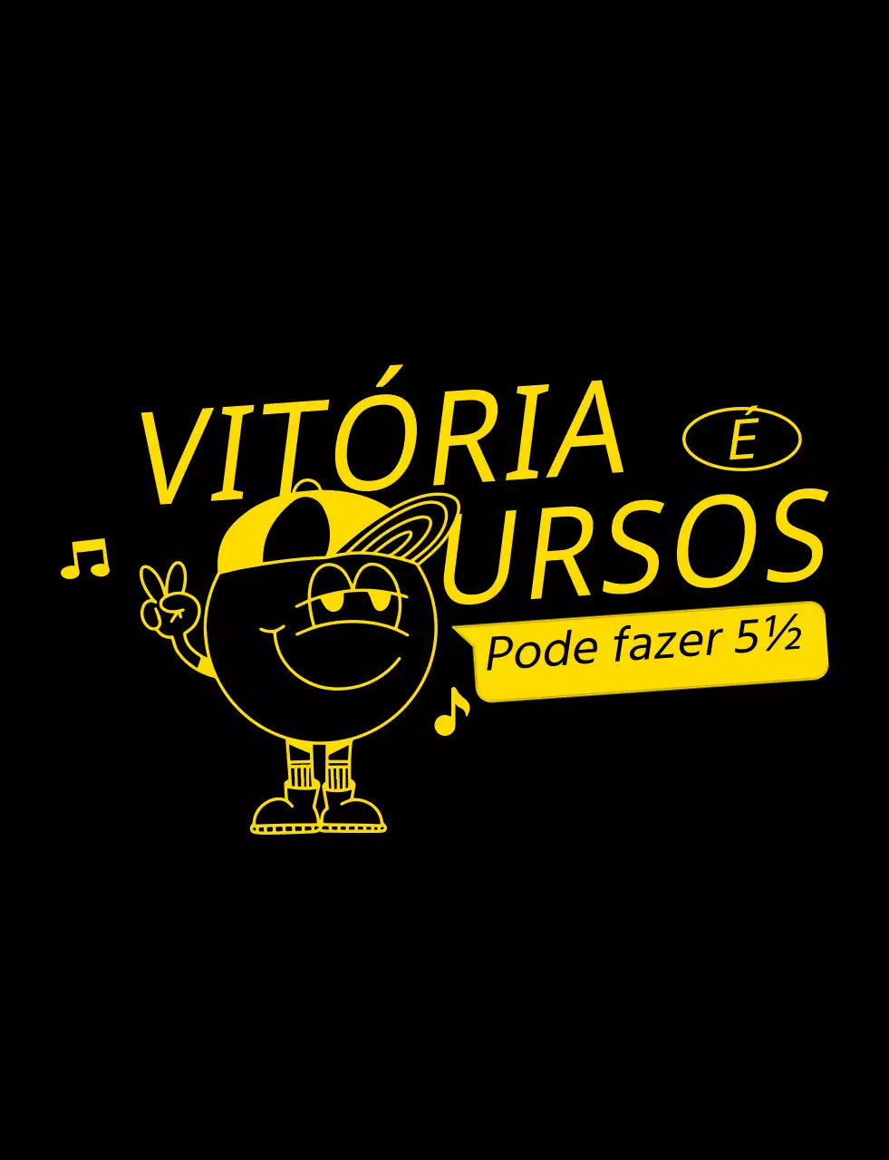 T-shirt de grupo escolar com ilustração de linhas da anca em amarelo