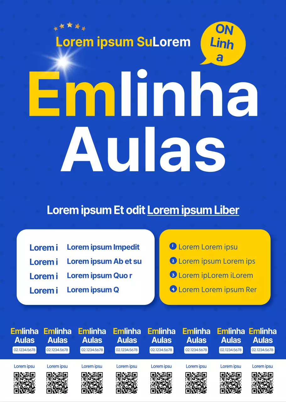 Azul e branco limpo para anunciar e promover as ofertas de emprego de formação em linha