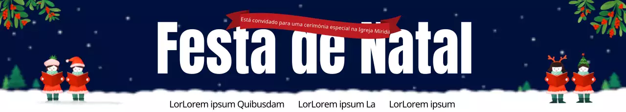 Estandarte de festa de Natal azul-marinho com céu estrelado