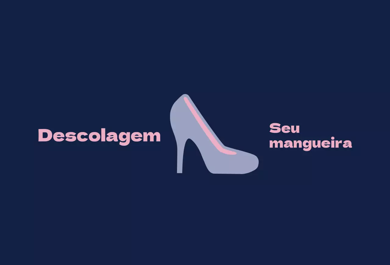 Sapatilhas de ballet sobre um fundo azul-marinho com um sinal a pedir para tirar as sapatilhas.