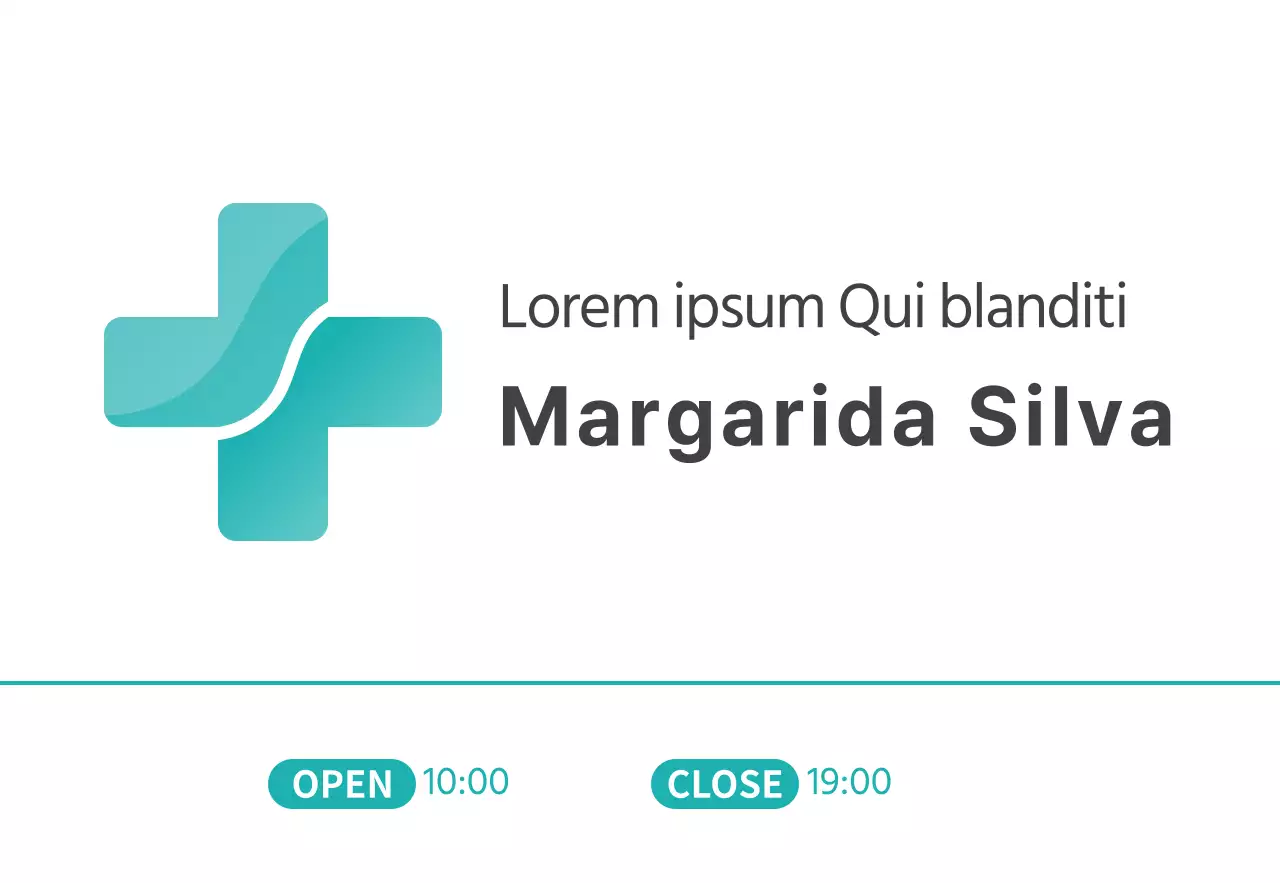 Logótipo hospitalar limpo e estilizado em menta