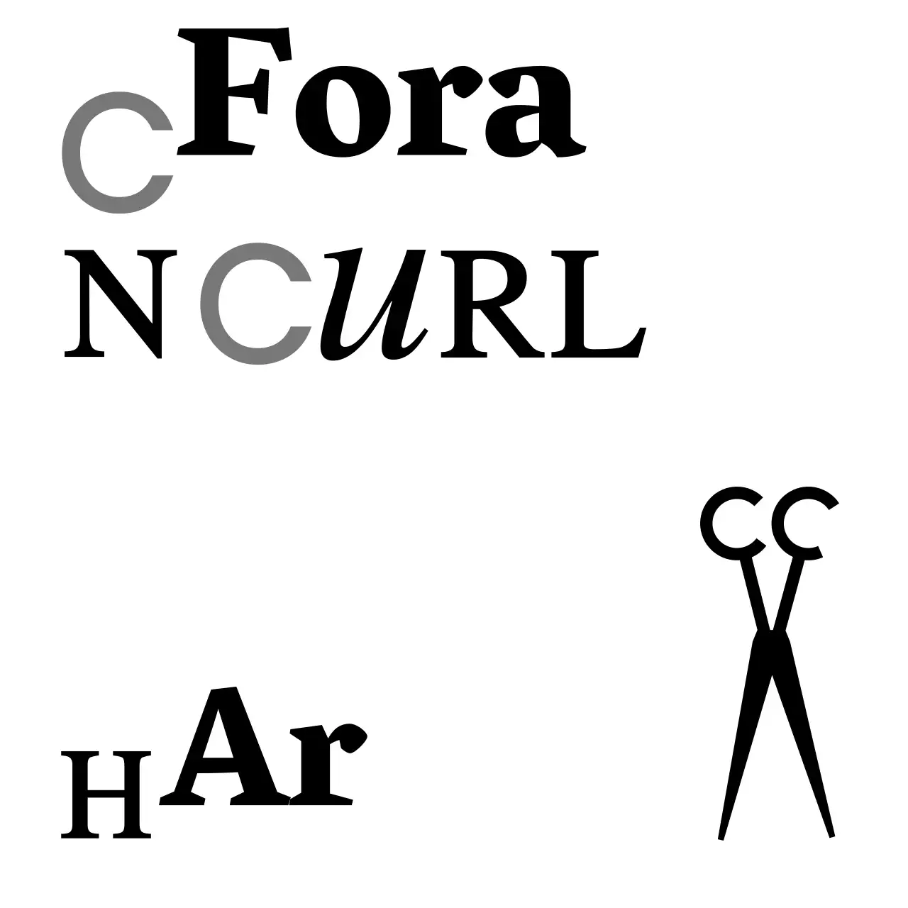 Um letreiro de loja de aspeto clássico com texto branco e preto de salão de cabeleireiro de corte e encaracolamento e uma ilustração de tesoura.