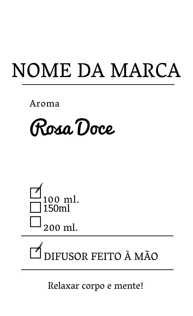 Etiqueta autocolante do difusor