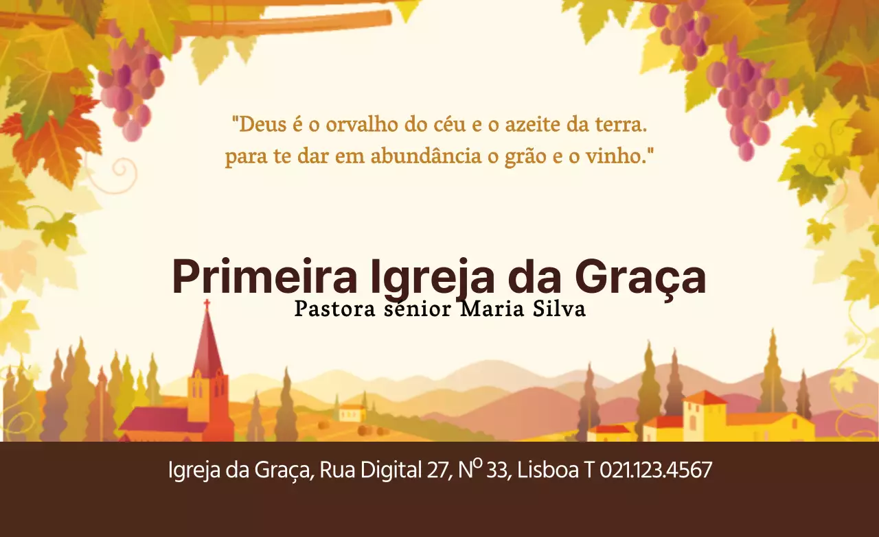 Folhas de outono castanhas e laranja ilustração de uma igreja