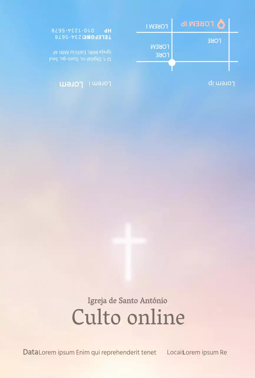 Gradient Online Worship Cartões postais para igrejas