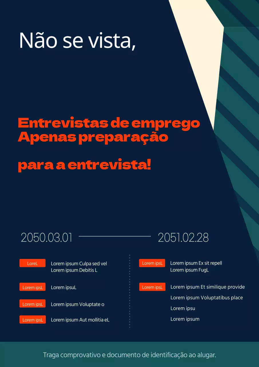 Instruções para o aluguer de um fato de entrevista verde-marinho