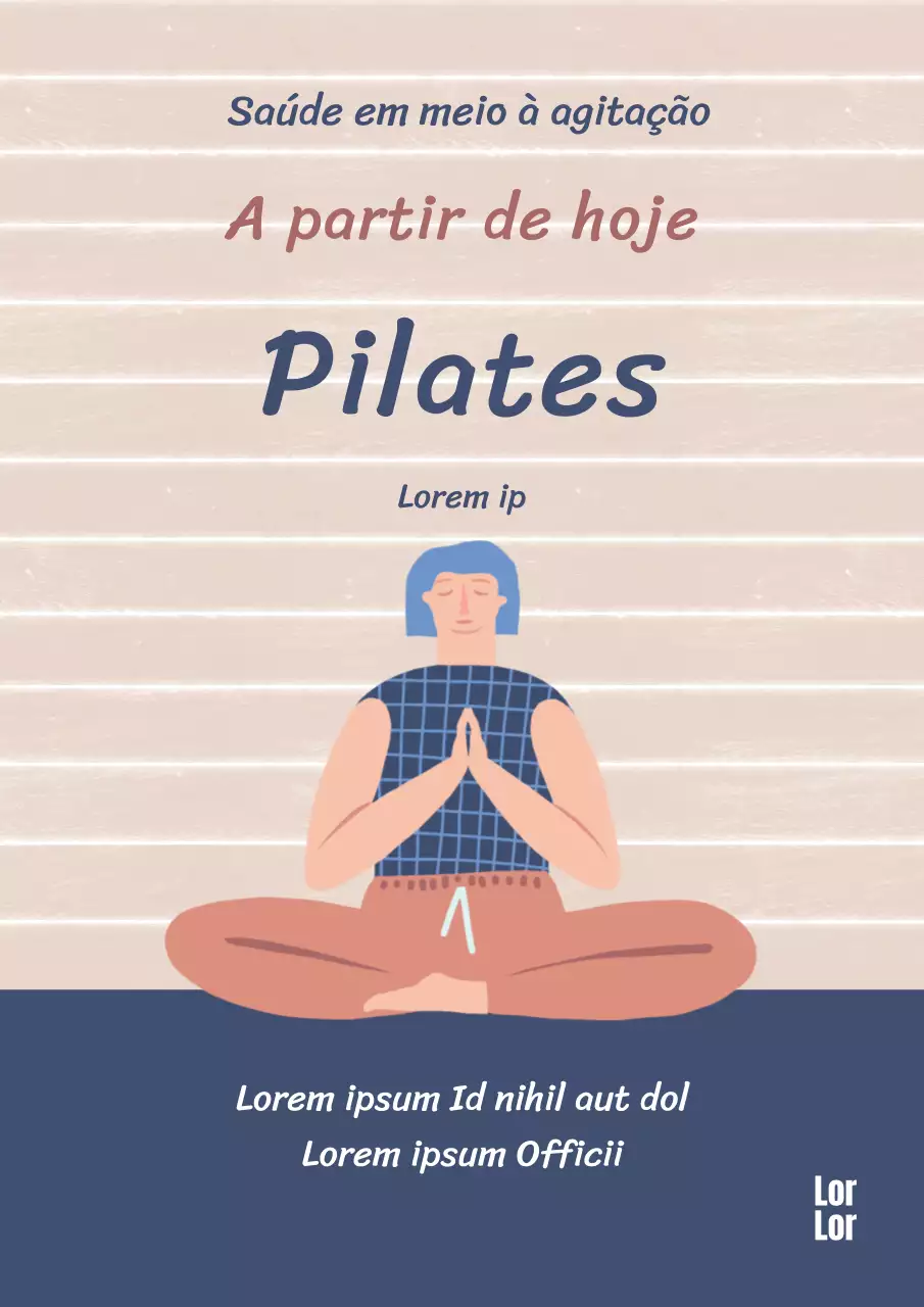 Capa de livro de um exercício de Pilates calmante com um meditador sobre um fundo bege.
