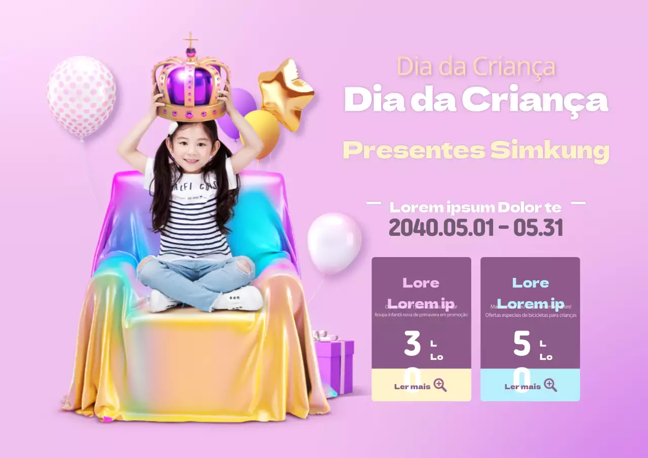 Prenda Simplicidade para o Dia da Criança