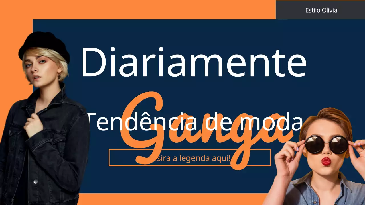 Combinações de roupa de ganga para se adaptar às suas cores pessoais num conceito vivo de azul-marinho e laranja