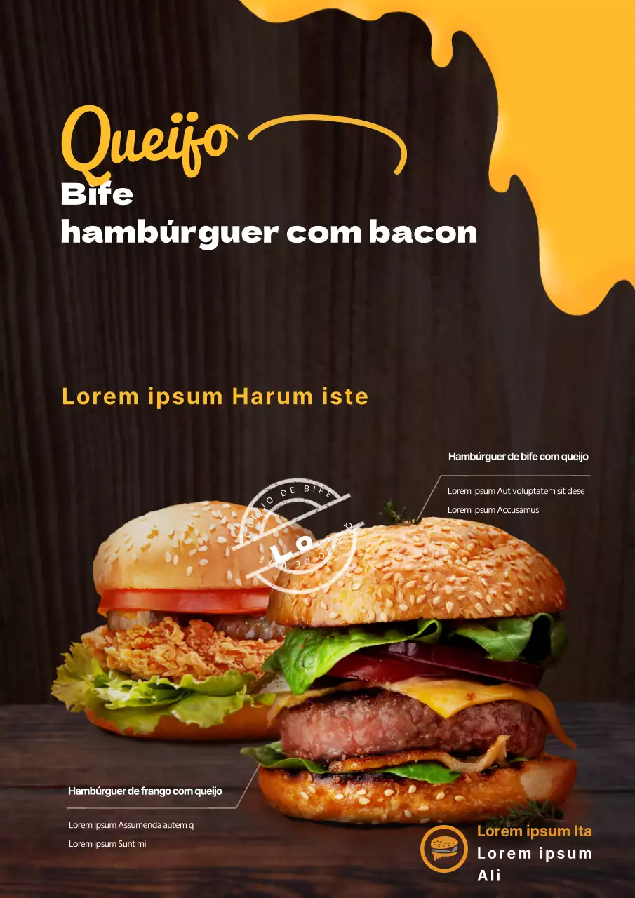 Promover um novo item de menu de cheeseburger