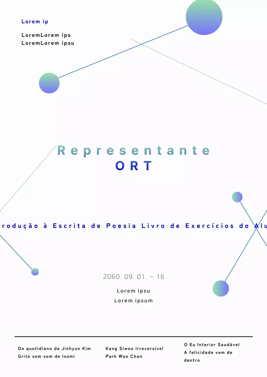 Capa de relatório de trabalho universitário em azul claro e verde
