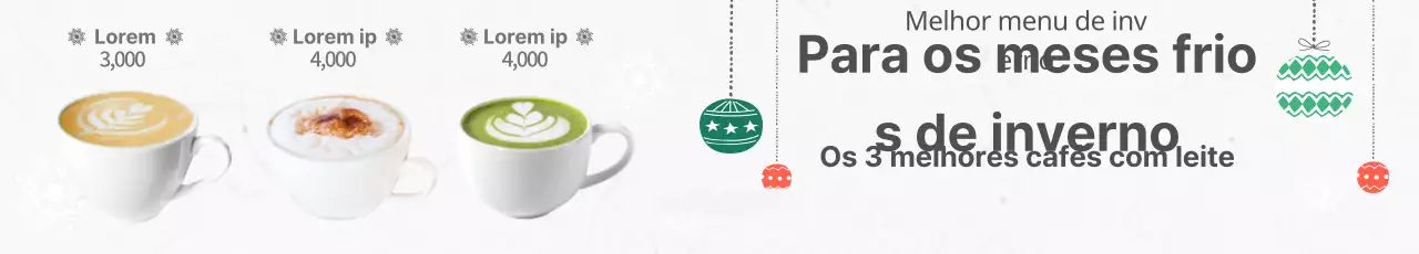Fotografia branca Anúncio de menu sazonal de café de Natal