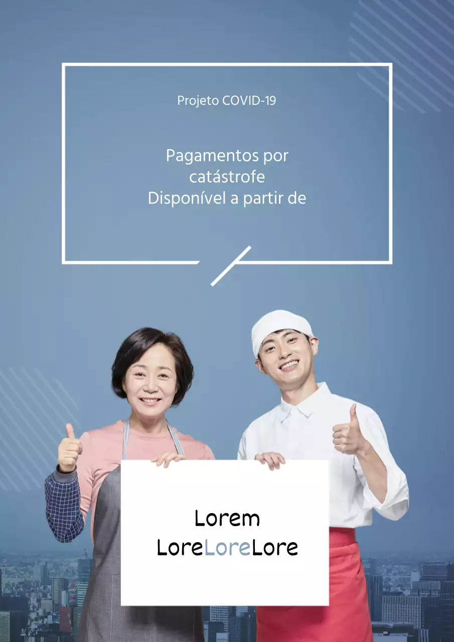Um aviso de pagamento de catástrofe limpo e azul