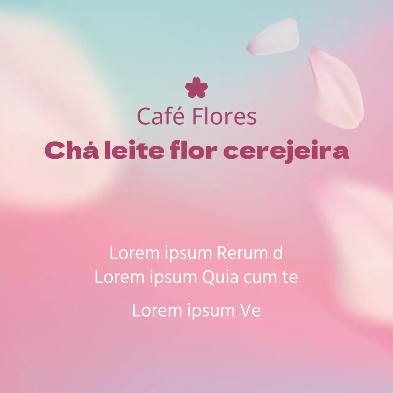 Chá com leite de flor de cerejeira