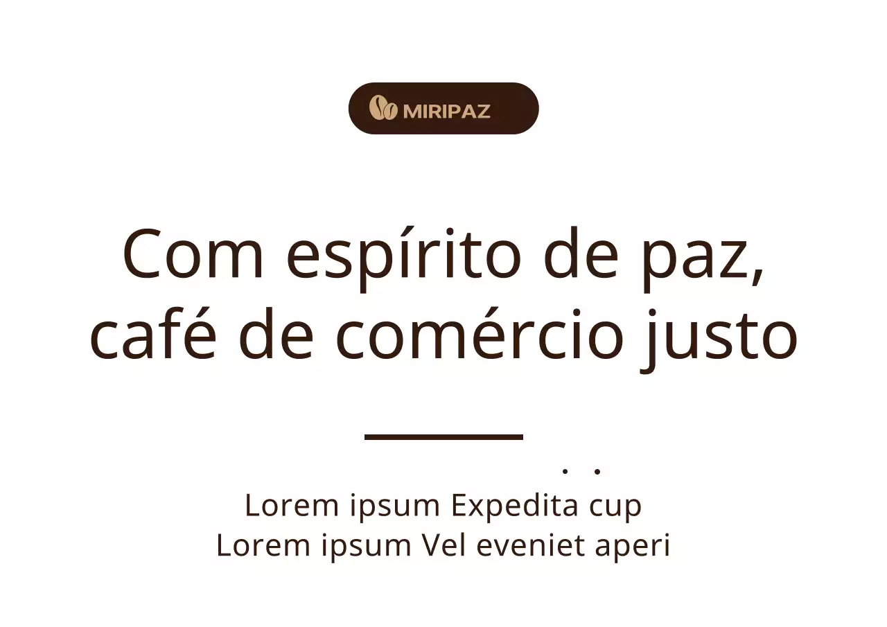 Castanho, estilo de texto simples Informações sobre o café Fairtrade na prateleira