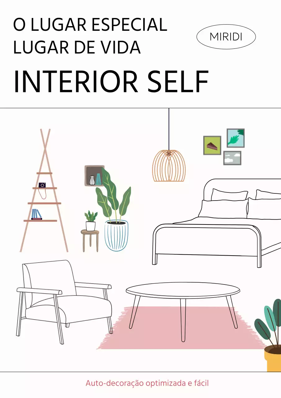 Um livro de interior com linhas e ilustrações a preto e branco