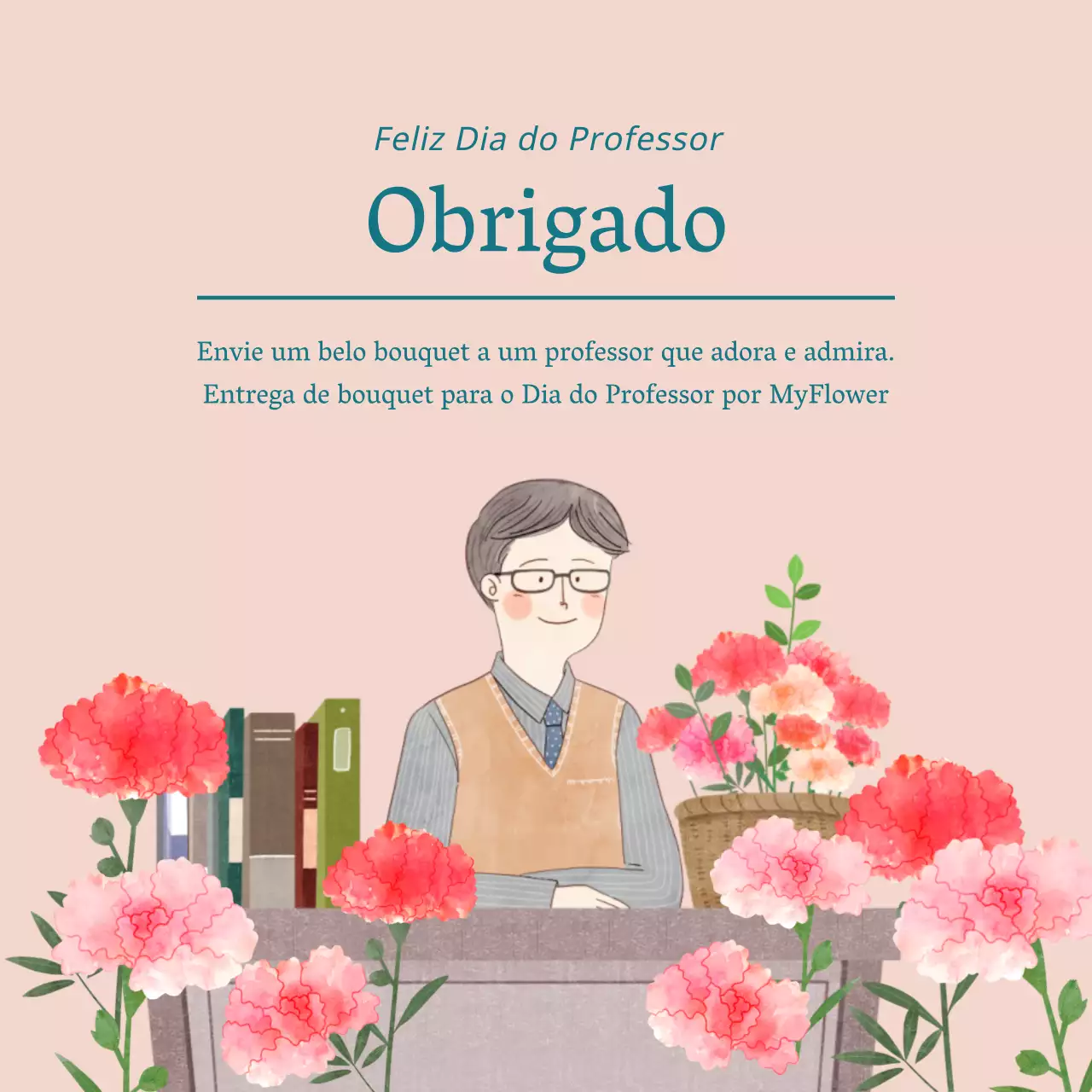 Um bouquet concetual em tons de rosa para o Dia do Professor entregue à sua porta