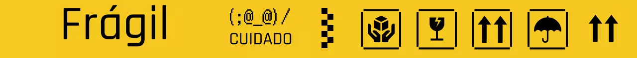 Avisos de entrega e advertências com um conceito pixelizado amarelo e preto