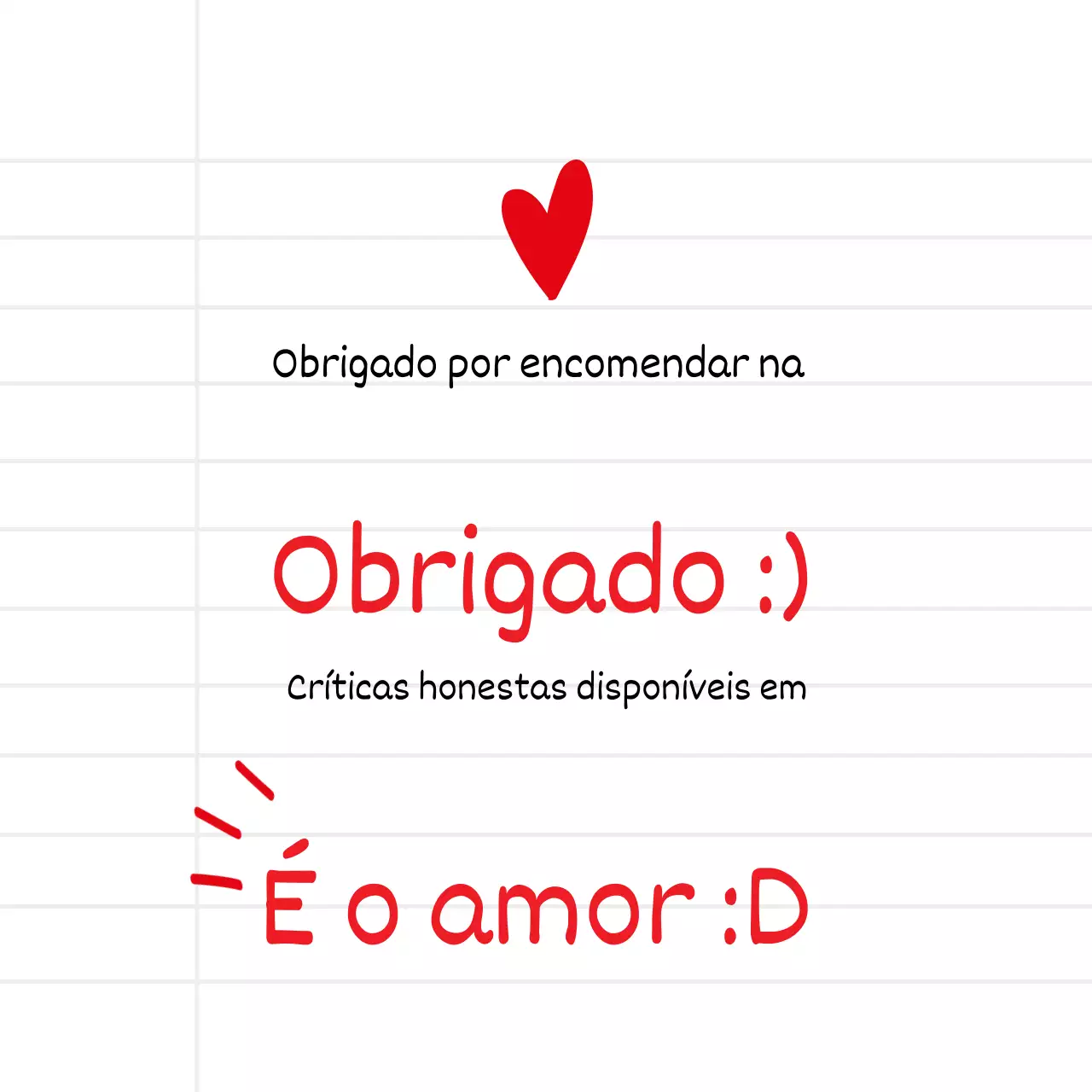 Mensagem de agradecimento de entrega