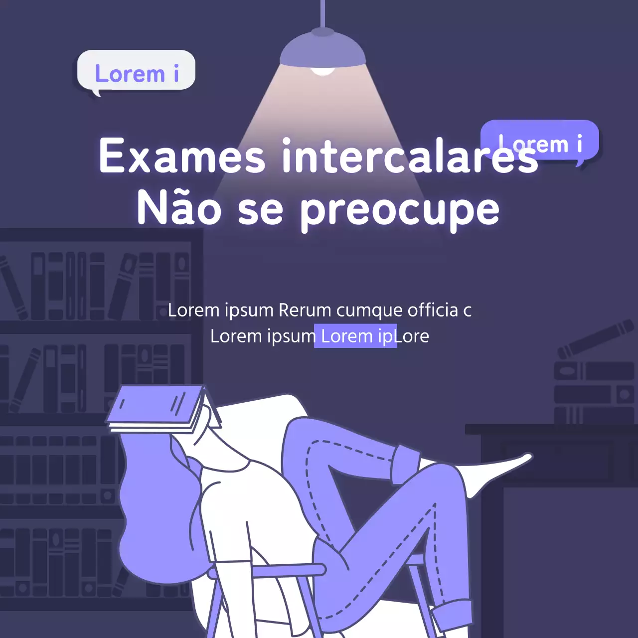 Dawn Library Concept Midterm Event em roxo e branco
