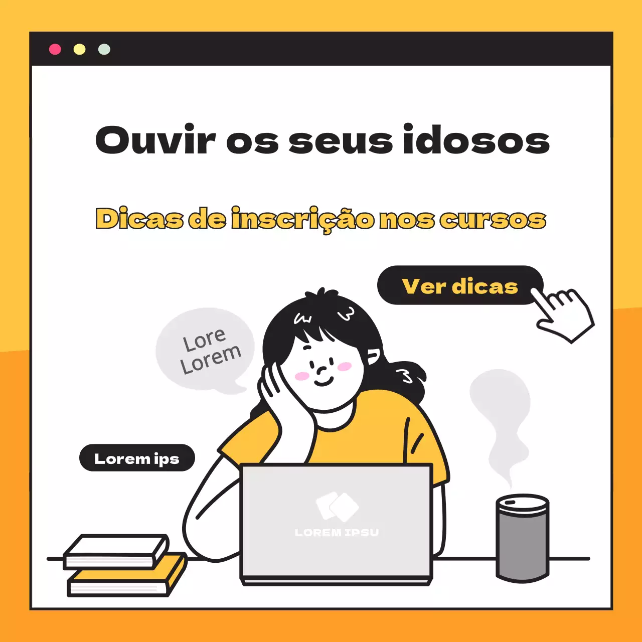 Registo de novos termos em amarelo CardNews