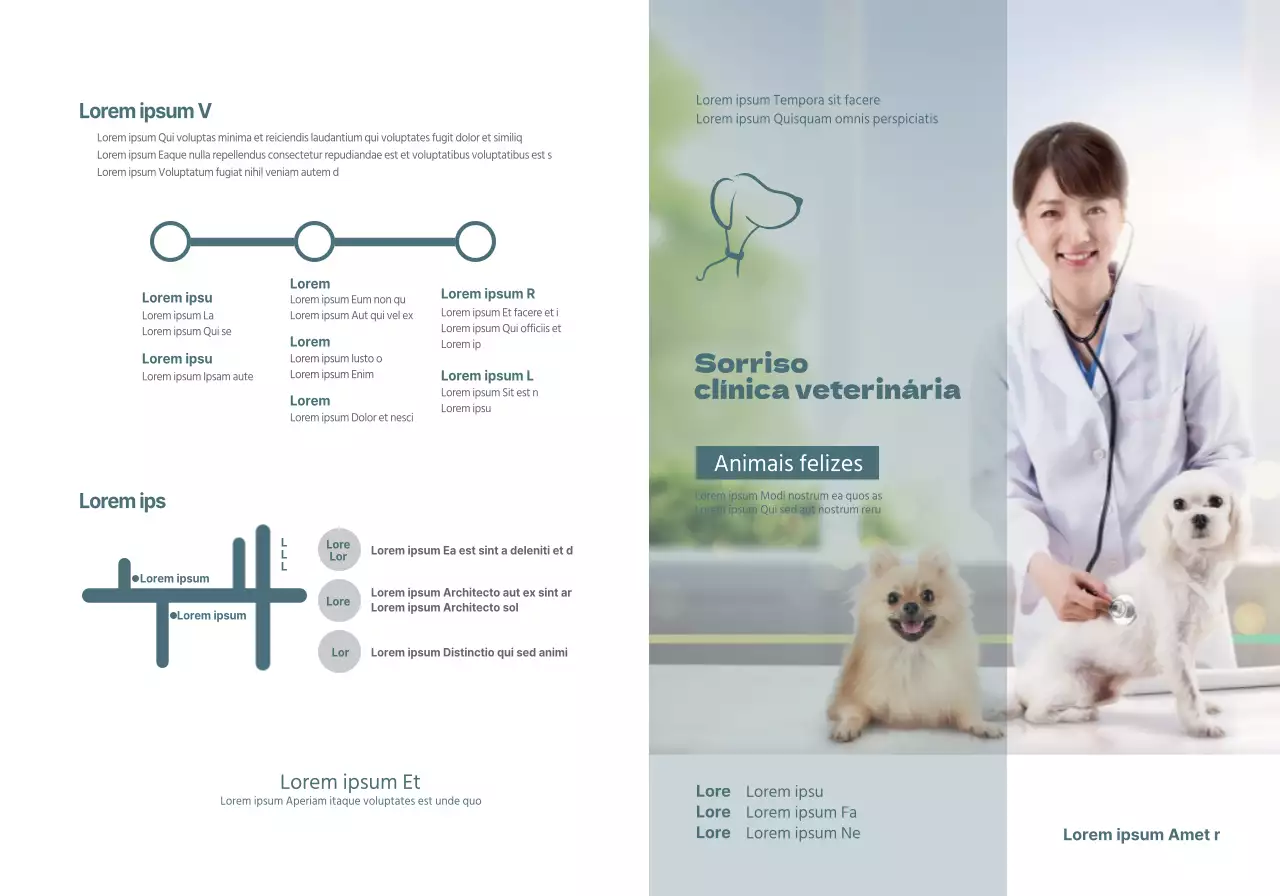 Conceito de horário de clínica veterinária turquesa