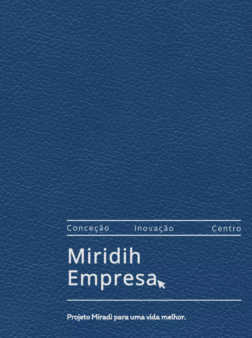 Capa da agenda com o slogan e o logótipo da sua empresa de design