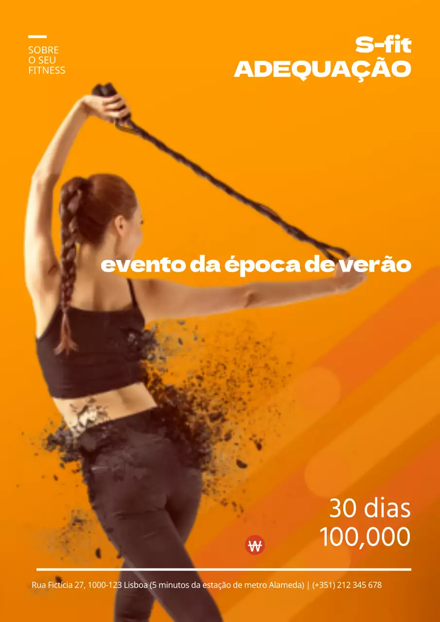 Folheto simples de evento de fitness em cor de laranja