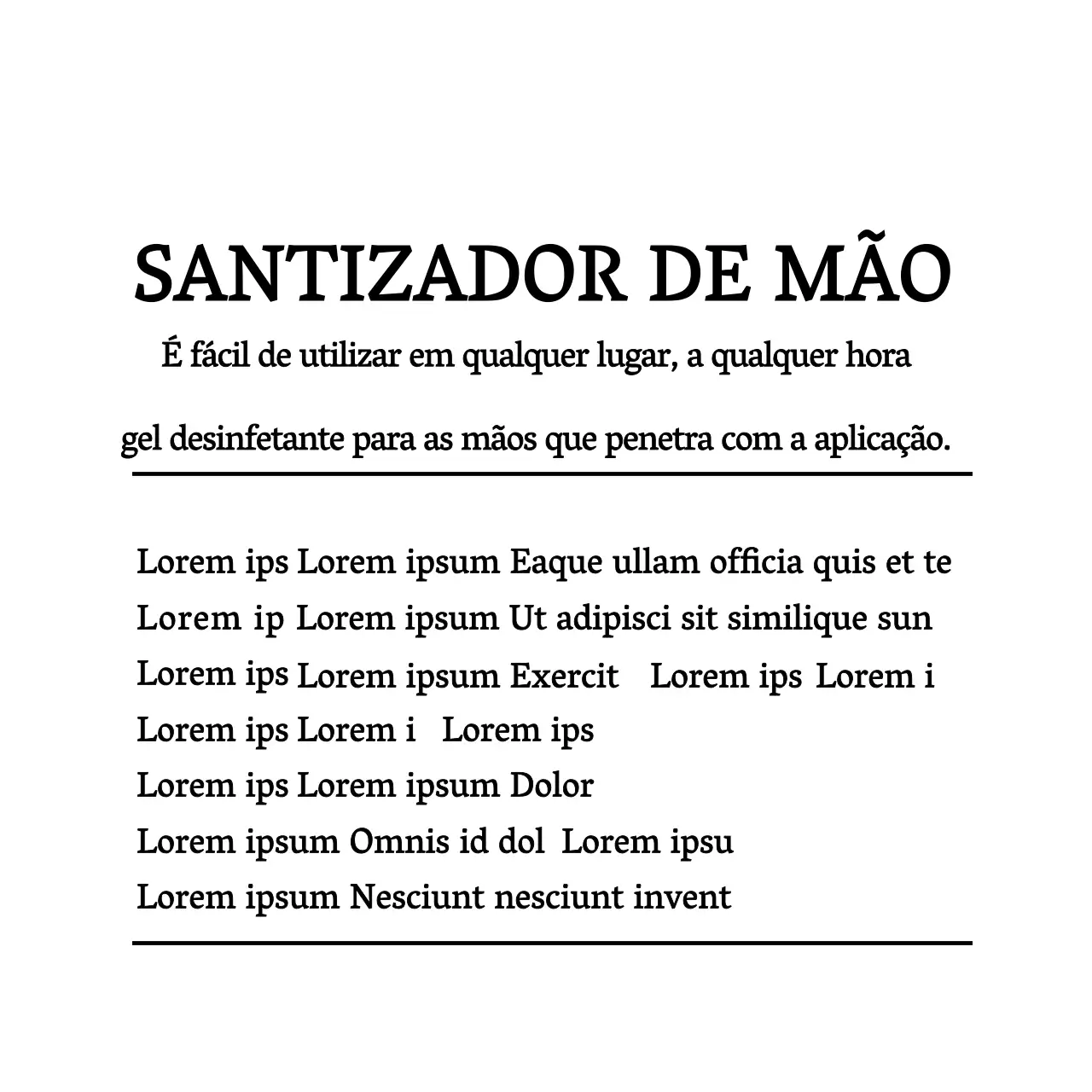 Rotulagem dos ingredientes dos desinfectantes para as mãos