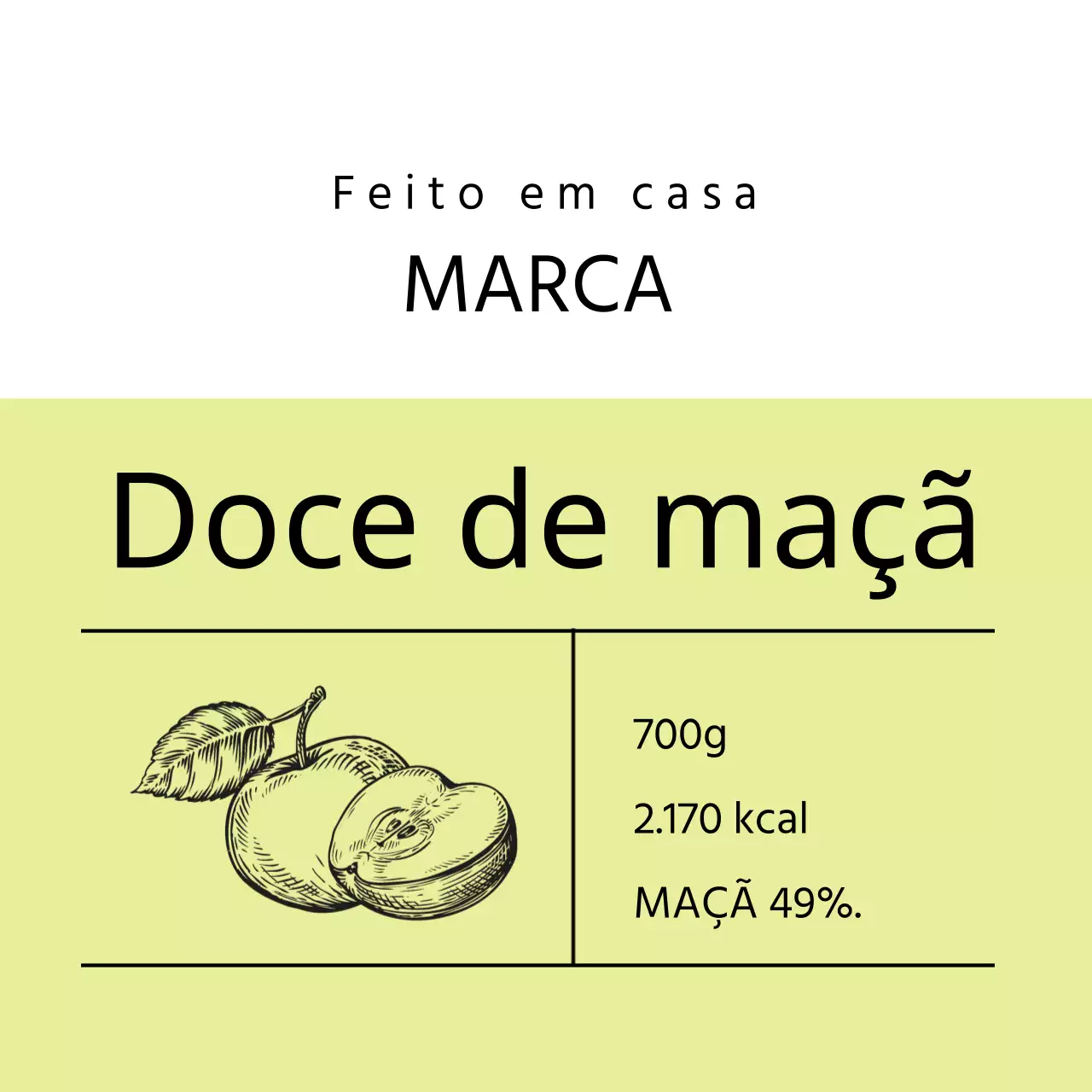 Etiquetas para compota de maçã