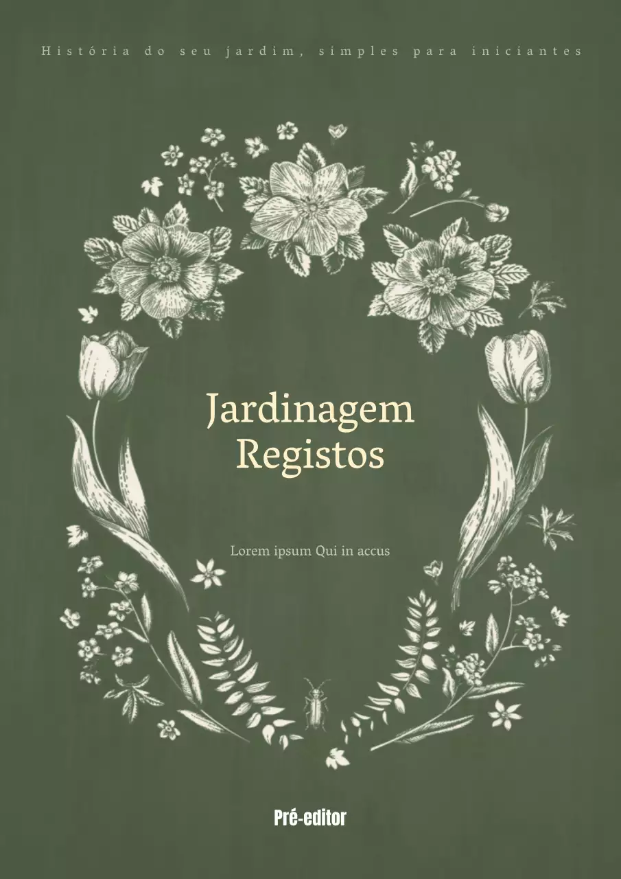 Registos de jardinagem verdes e ilustrados