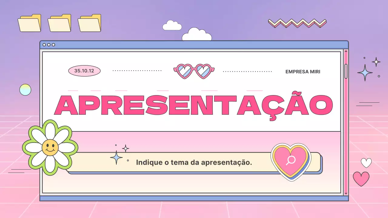 Um perfil de empresa kitsch com gradientes cor-de-rosa