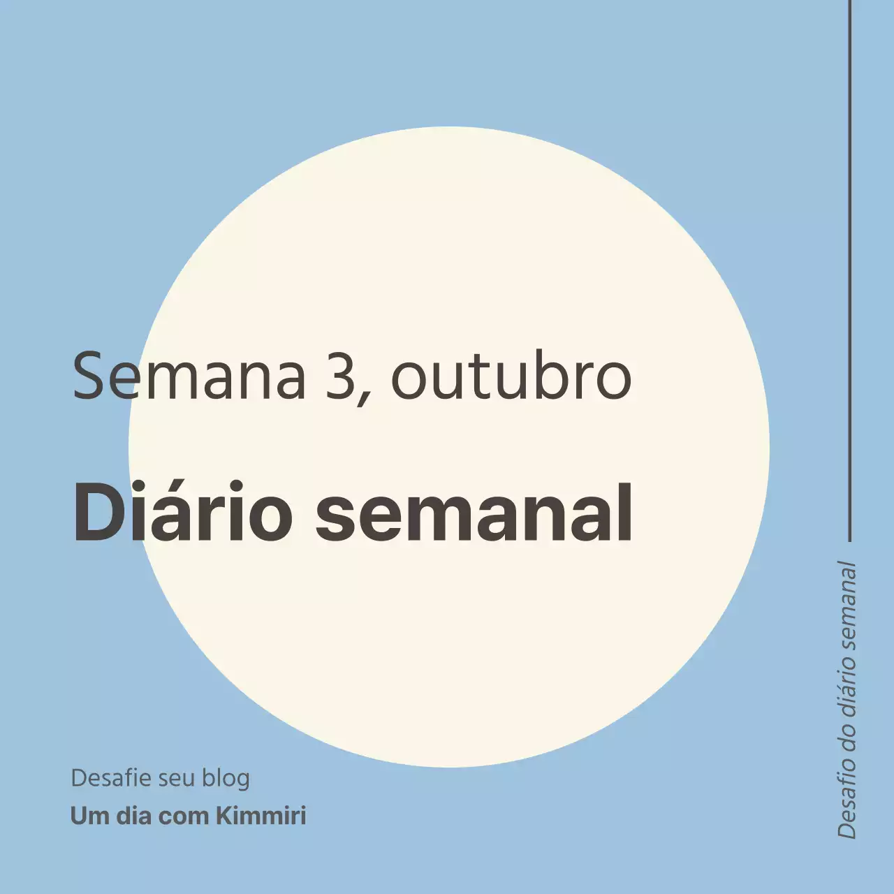 Capa simples para o desafio da agenda semanal em azul claro e marfim