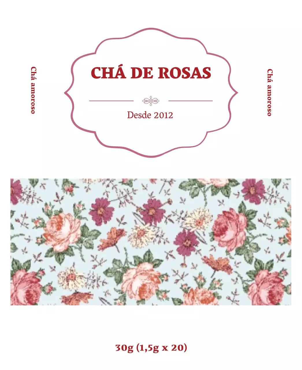 Saquetas de chá de flores de rosa púrpura e luxuosas
