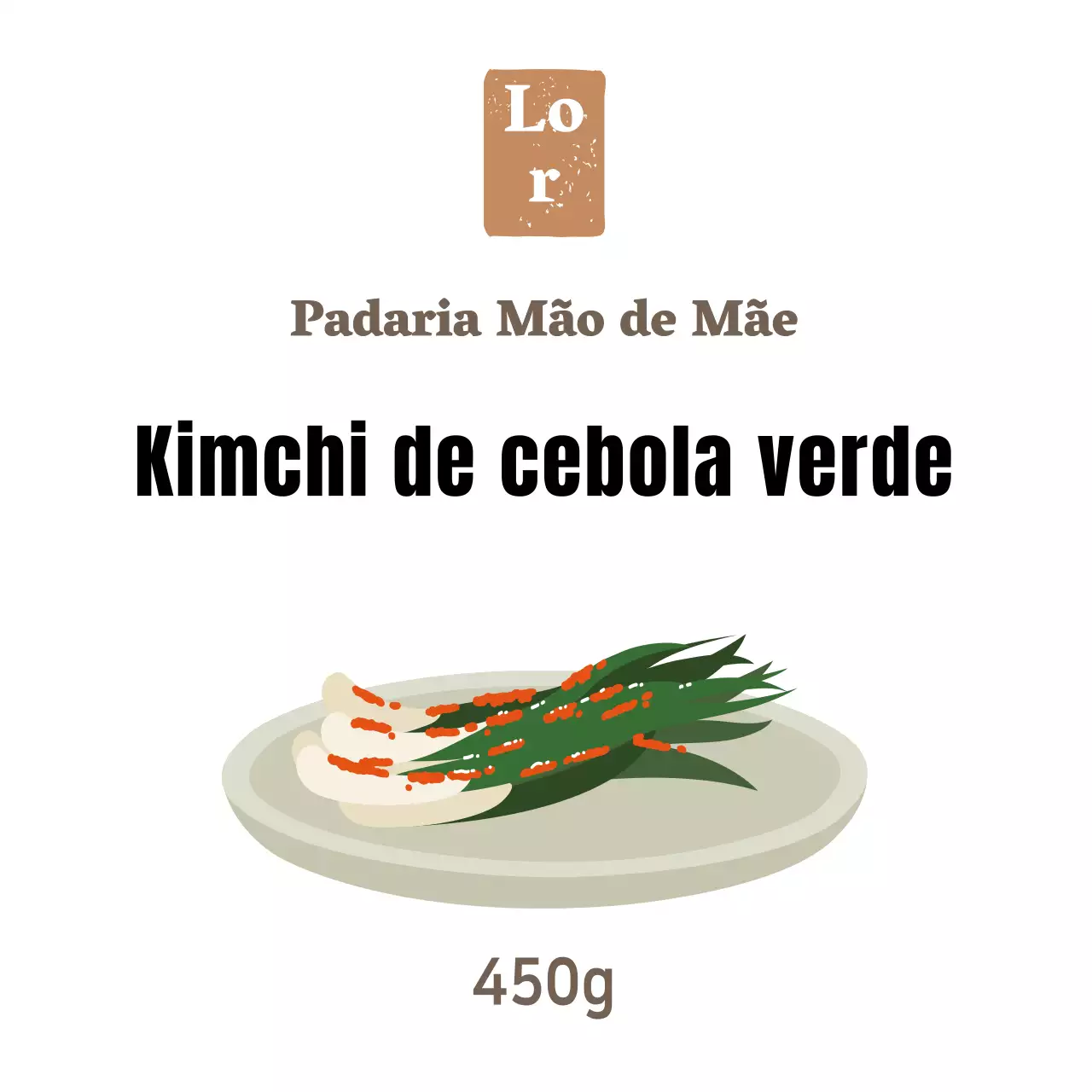 Autocolante de acompanhamento para kimchi de cebola verde