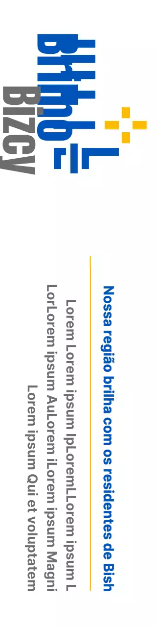 Logótipo de texto simples e bonito em azul-marinho e amarelo para escritórios e promoções da administração local