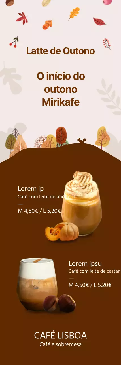 Um guia para o novo menu de outono deste bonito café castanho