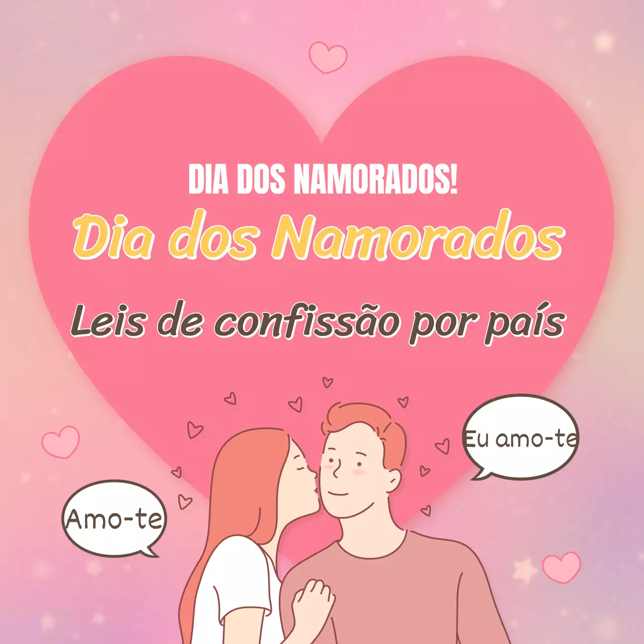 Cartão dos namorados para o Dia dos Namorados com fundo cor-de-rosaNotícias