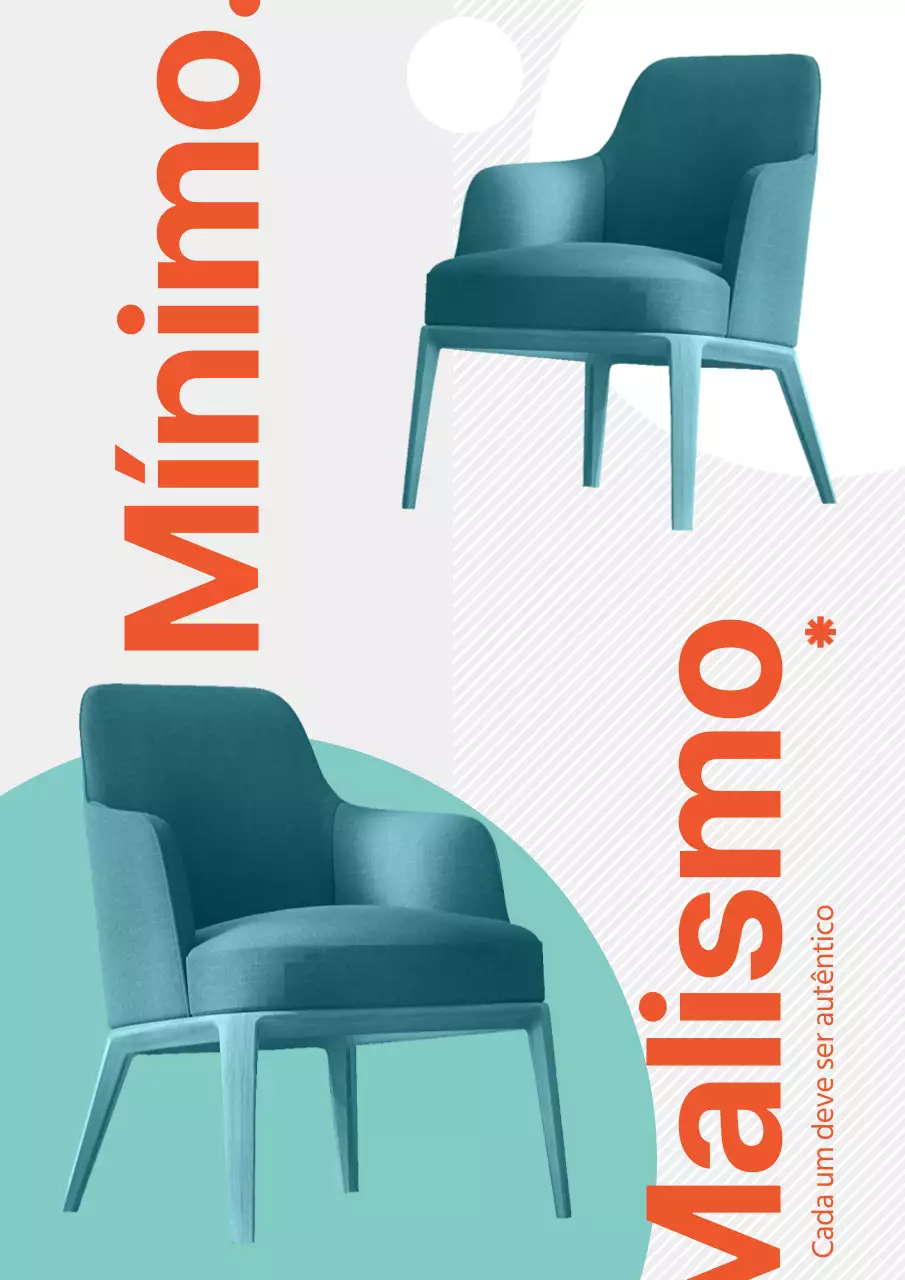 Cartaz do interior da cadeira em verde e laranja