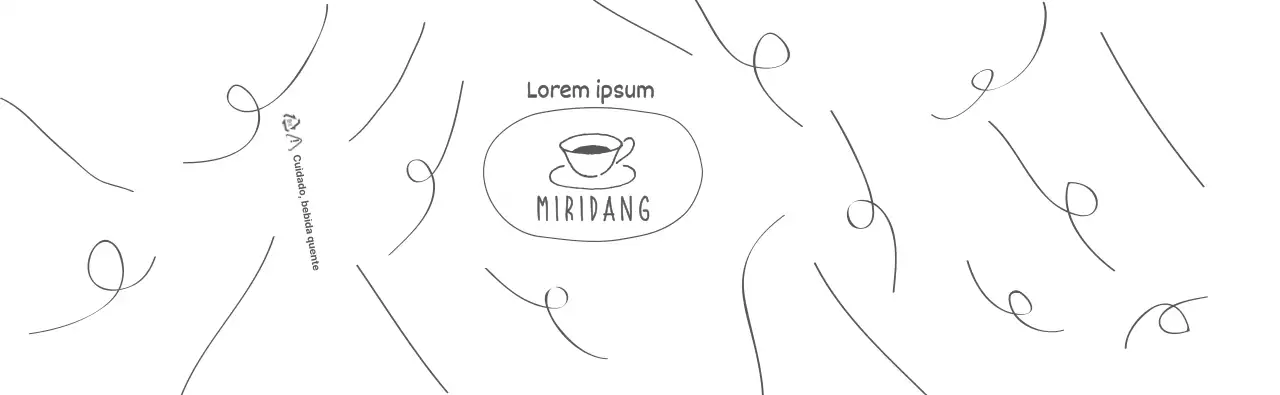 Logótipo da cafetaria com padrão de desenho de Brown