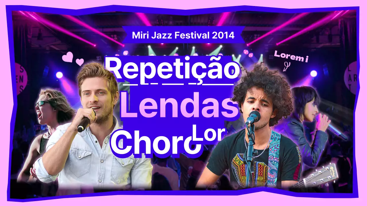 Tema Concerto azul cor-de-rosa com luzes coloridas e conceito de retrato