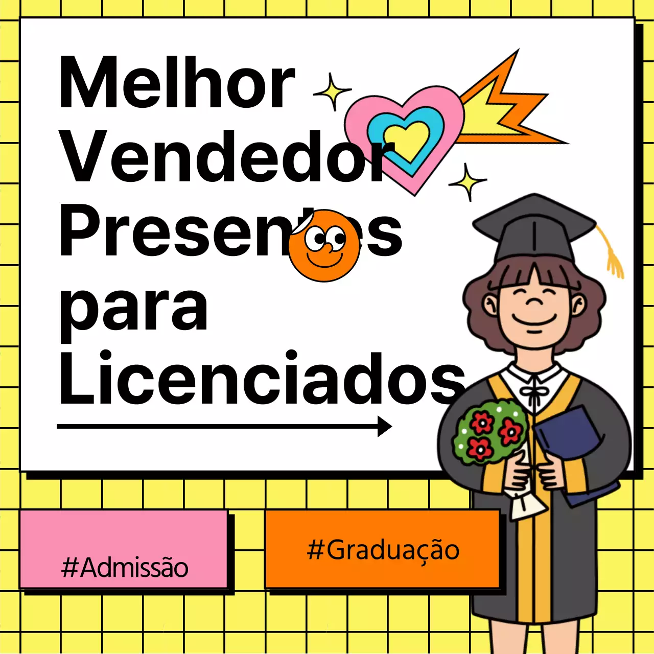 Azulejos amarelos Quadro branco Kitschy para a formatura Ideias para prendas de regresso às aulas