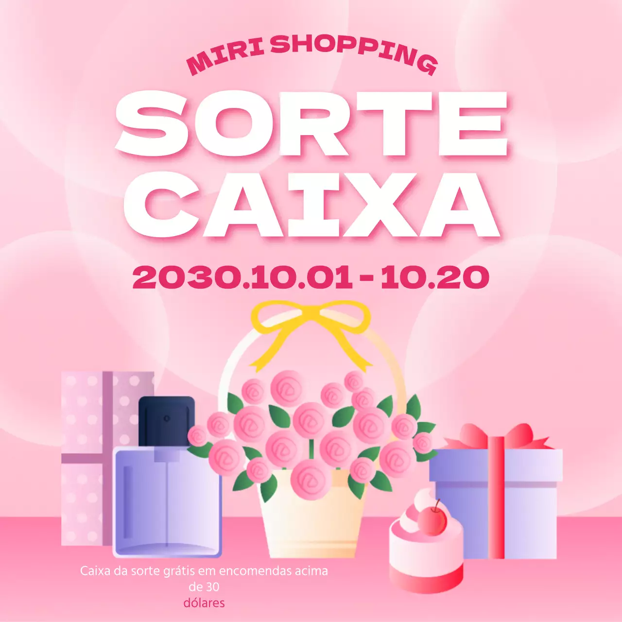 Promover as Lucky Boxes cor-de-rosa brilhante e cor-de-rosa quente
