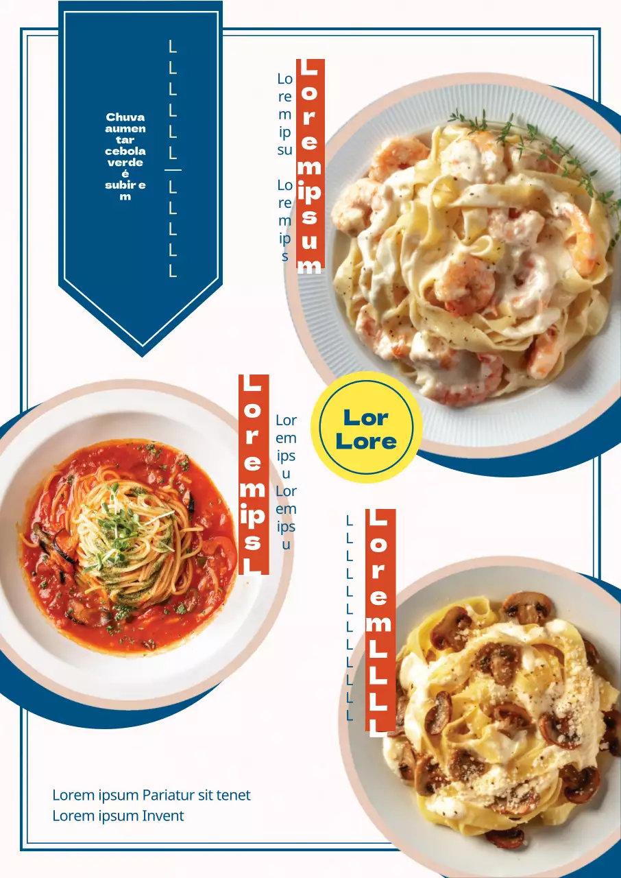 Promover a introdução do menu de massas retro do Farang