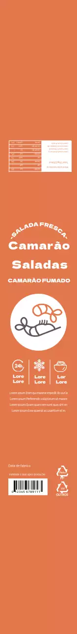 Lancheira para salada com ícone simples de laranja