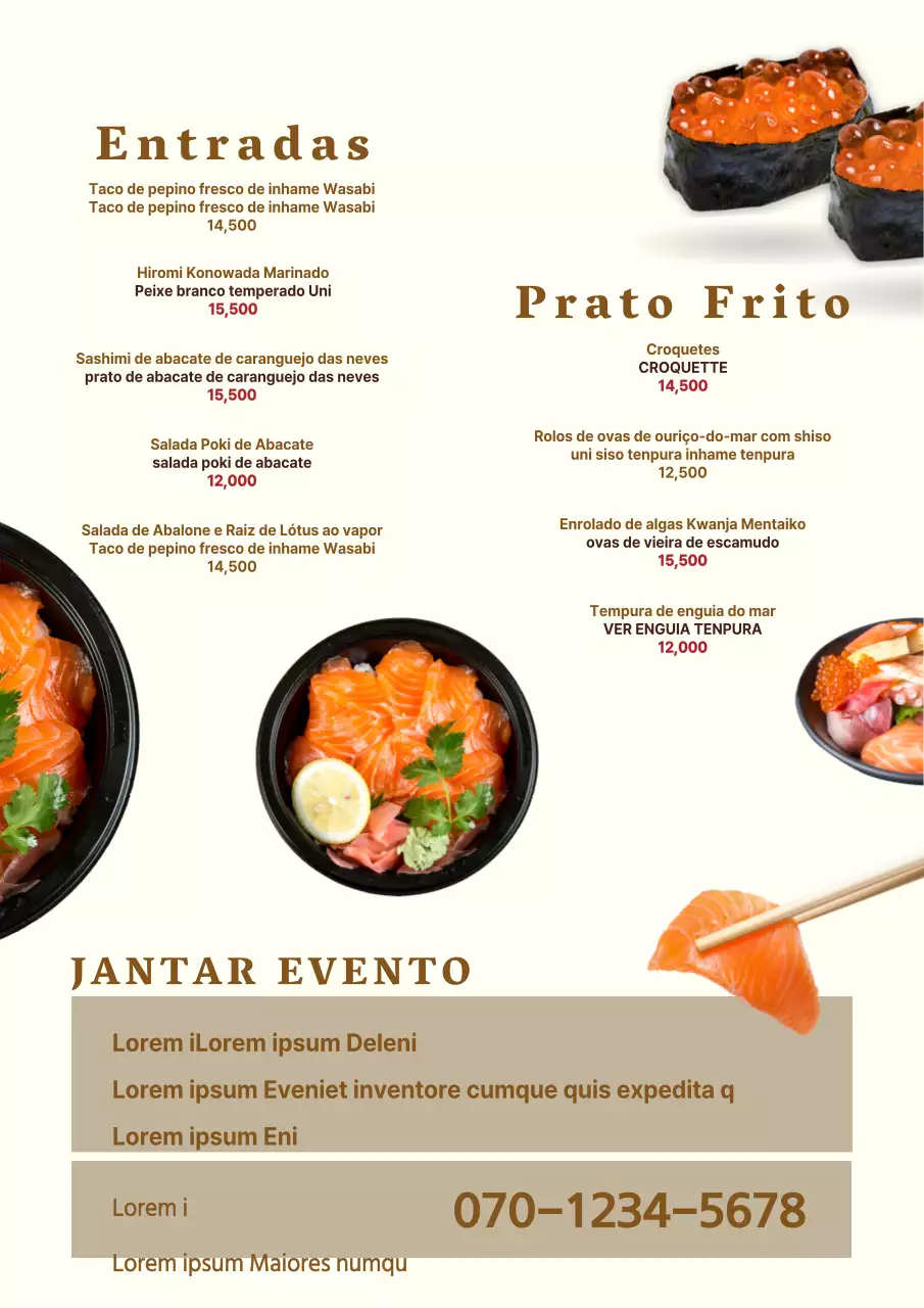 Menu japonês