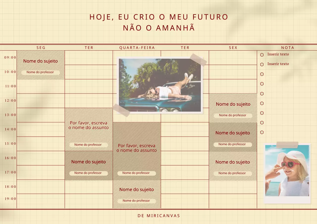 Monóculo elegante em cor bege vintage Calendário universitário