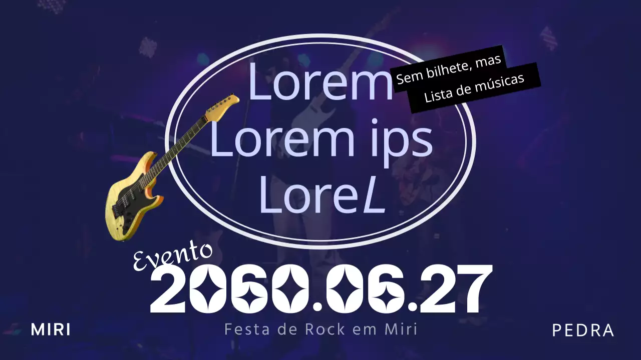 Miniatura do YouTube de um festival de rock em azul