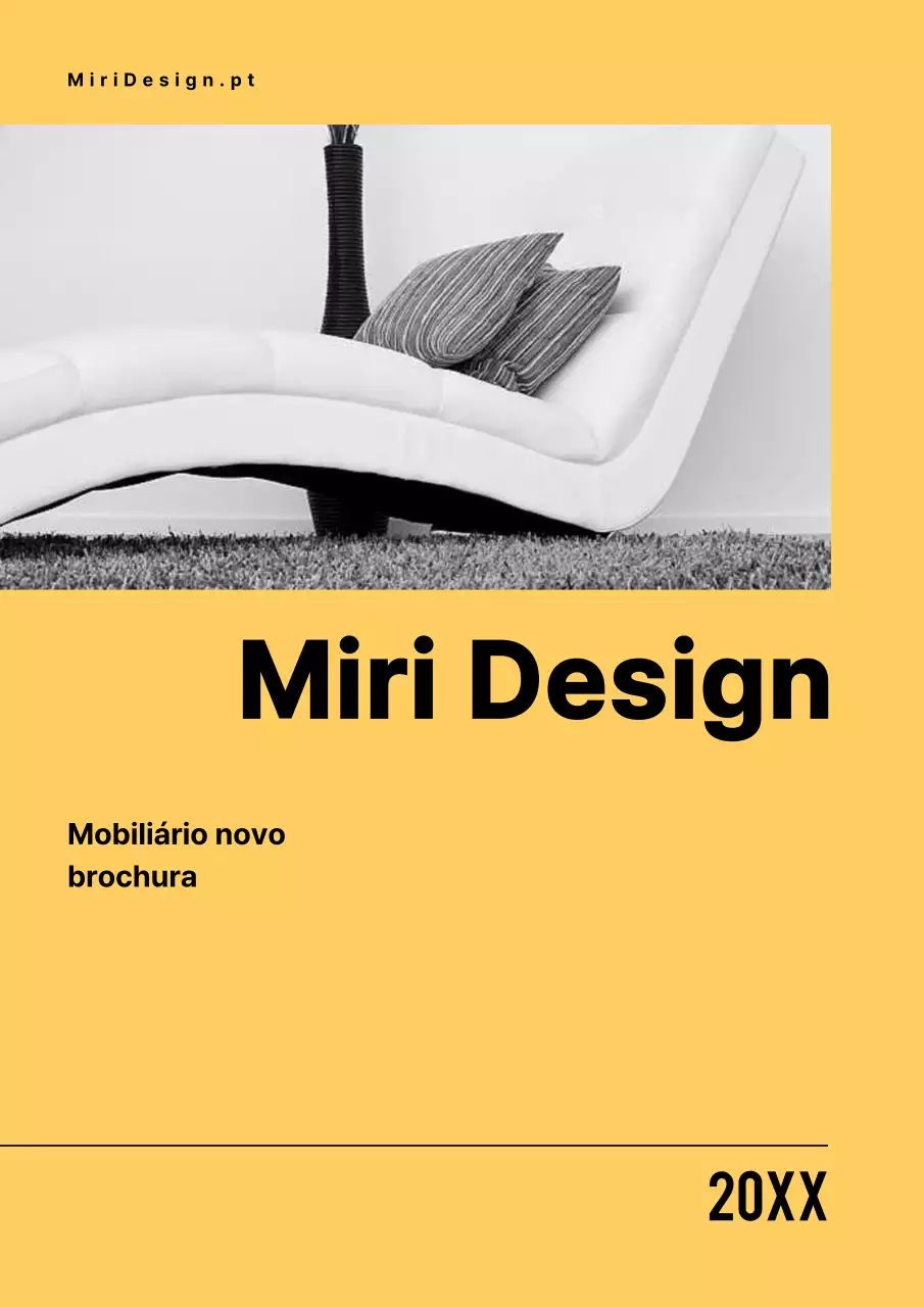 Catálogo de produtos de mobiliário em amarelo