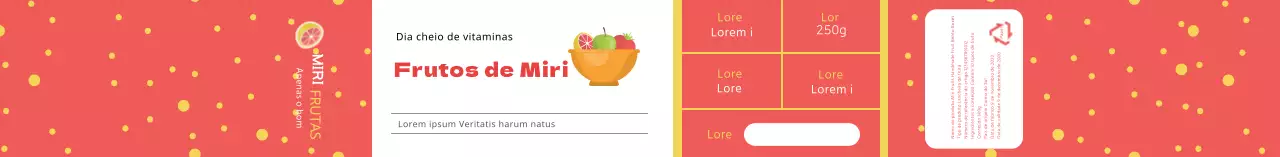 Embalagem bento de fruta ilustrada com padrão cor-de-rosa